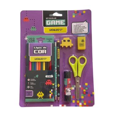 Imagem de Kit Lápis De Cor 12 Cores Game Com 7 Itens Leo&Leo