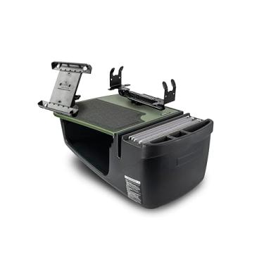 Imagem de AutoExec Mesa de carro AE-GMEF-PS-TAB-AG Efficiency GripMaster para sua estação de trabalho de veículo e escritório móvel, verde exército com suporte de impressora e suporte para tablet
