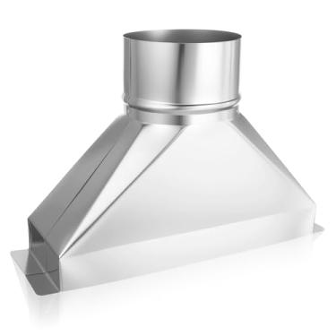 Imagem de Rocaris 3-1/10.2 cm x 25.4 cm x 4'' Transição galvanizada, retangular para duto redondo, kit adaptador de ventilação de micro-ondas para conexão de tubos de duto HVAC Exaustor