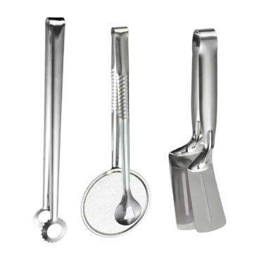 Imagem de IEUDNS Pinças de cozinha de aço inoxidável, pinças para alimentos, servidores, grelha, de cozinha resistentes ao calor para churrasco, hambúrguer, hotel,