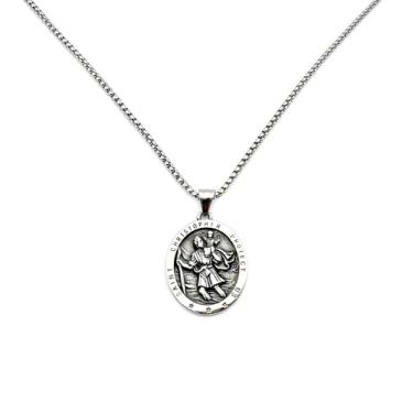 Imagem de LINLINCHIC Colar de São Cristóvão, Colar de Moedas, Medalha de São Cristóvão, Bless, Segurança, Pingente Religioso para Homens e Mulheres