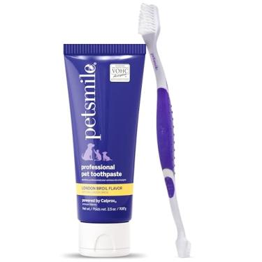 Imagem de Petsmile Kit profissional de escovação para animais de estimação | Cuidados dentários para cães e gatos | Controla placa, tártaro e mau hálito | Apenas pasta de dente aceita VOHC | Suprimentos para