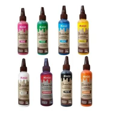 Imagem de Kit 08 Corantes Alimentício Choco Soft Mago 50g Confeitaria