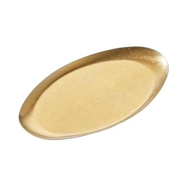 Imagem de Bandeja rasa quadrada de aço inoxidável para neve dourada criativa e requintada - ouro retrô (prato em forma de ovo)