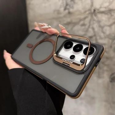 Imagem de Capa protetora de lente magnética de metal com suporte para Galaxy Samsung S25 S24 S23 S22 Ultra Plus FE à prova de choque (para Samsung S24FE/dourado)