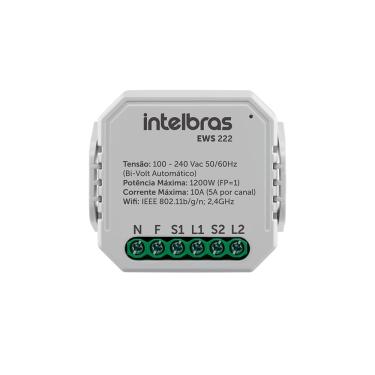 Imagem de Interruptor Controlador de Cargas Wifi 2/2 EWS 222 Intelbras