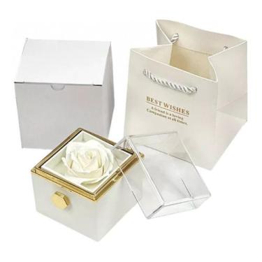 Imagem de Preserved Eternal Rose + caixa de presente+bolsa para presente de Nata
