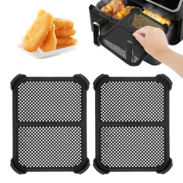 Imagem de 2 peças de proteção contra respingos de silicone para fritadeira a ar, resistente ao calor, protetor contra respingos de graxa para lava-louças, adequado para Ninja Foodi Max Double Zone AF400EU