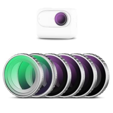 Imagem de NEEWER Kit de filtro ND compatível com filtros Insta360 GO 3S, UV+CPL+ND8+ND16+ND32+ND64, acessórios para câmera de ação, filtros polarizadores e de densidade neutra, vidro óptico HD multirevestido