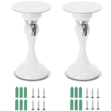 Imagem de 2 peças de batente magnético de porta de aço inoxidável trava de porta à prova de ferrugem suporte de batente de porta adesivo/parafuso de montagem de porta batente de porta para casa escola