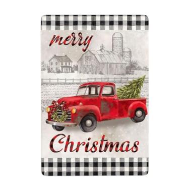 Imagem de Placa de metal para caminhonete de Natal de Feliz Natal, sinais de pintura vintage, para sala de estar, quarto, quintal, cozinha, café, bar, decoração de parede (placa de lata de Natal 10, 20 x 30 cm)