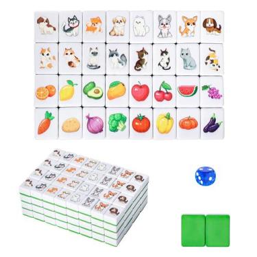Imagem de Conjunto de blocos de Mahjong GRACIAS para 4 jogadores com 128 peças v