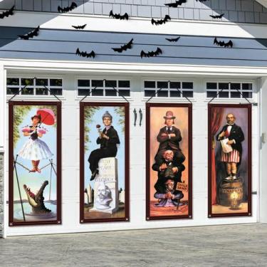 Imagem de Decorações de Halloween, banners da mansão assombrada de Arosche, 4 un