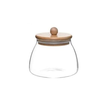 Imagem de Pote Vidro Tampa Bambu Ecokitchen 500 ml Mimo Style VD21049