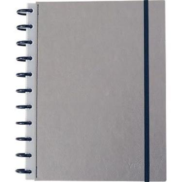 Imagem de Caderno Capa Dura Com Discos 10 Matérias 160 Folhas Pautadas De Tamanho A4-27,5 * 20 CM (CINZA)