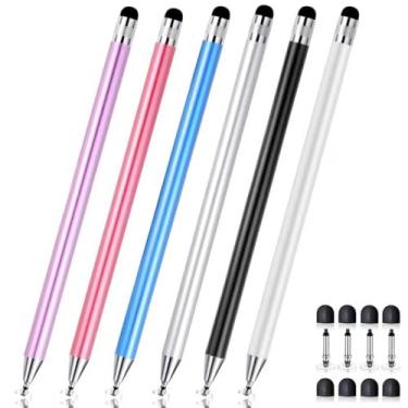 Imagem de FIRCRE Caneta Stylus 2 em 1 para tela sensível ao toque, canetas estilistas para iPhone, iPod, Samsung, smartphones e tablets Android, compatível com todas as telas sensíveis ao toque (6X