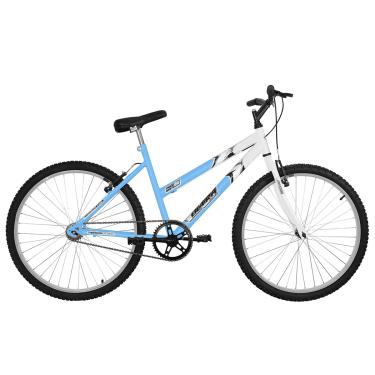 Imagem de Bicicleta de Passeio Ultra Bikes Esporte Bicolor Aro 26 Reforçada Freio V-Brake Sem Marcha Azul Bebê/Branco