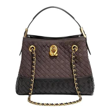 Imagem de Bolsas e bolsas de tecido para mulheres bolsa de ombro feminina moderna alça superior Hobo bolsa, Café