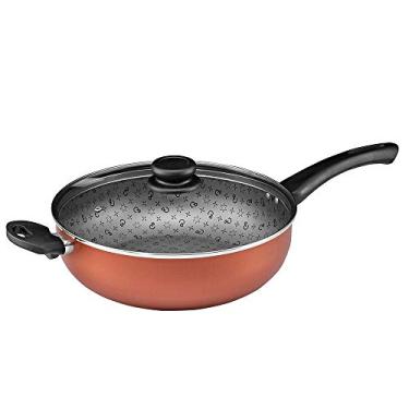 Imagem de Panelux Frigideira Wok 28 Cobre com alça e tampa de vidro Maximum