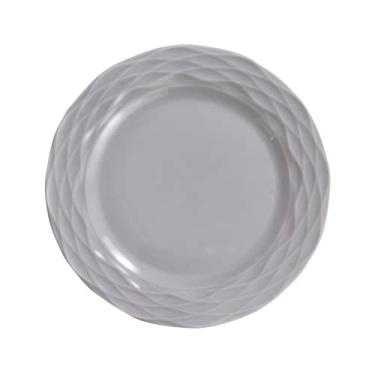 Imagem de Prato raso em porcelana, modelo Ondas, Ø 26,5 cm, Germer, Cinza