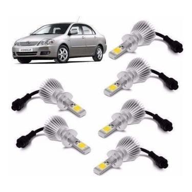 Imagem de Kit Super Led Corolla 2003 2004 2005 Farol E Milha 6000K
