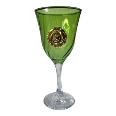 Imagem de Taça Cigana Esmeralda Lirio Rosa Super Luxo 330Ml -Vidro