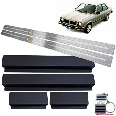 Imagem de Soleira Aço Inox Chevrolet Chevette Prata Baixo Relevo