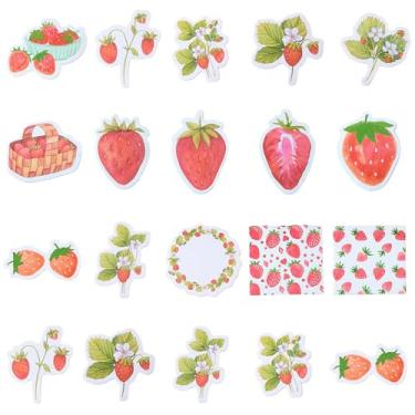 Imagem de SOFPLATE 90 peças, 15 estilos, adesivos de morango, tamanho mini, para scrapbook, decoração, papel pequeno, aquarela, rosa, vermelho, autoadesivo, fofo, frutas, decalques para laptop, envelopes