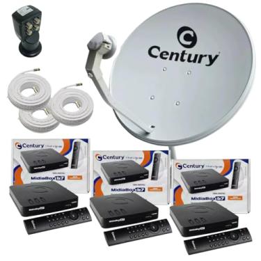 Imagem de Kit Antena Midiabox B7 03 Receptor Digital Antena Ku 03 LNBF 03 Cabo 15 m