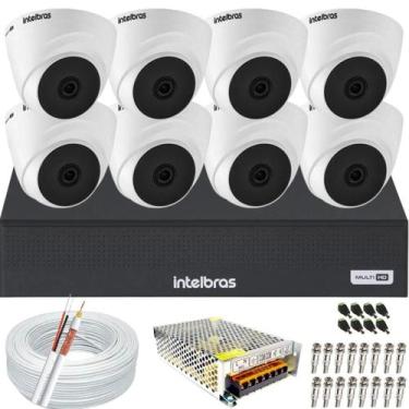 Imagem de Kit Cftv 8 Câmeras Segurança Dome 1220 Full hd Audio Microfone Dvr Mhd
