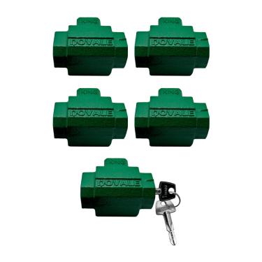 Imagem de 05 Fechadura Cadeado De Solo Para Porta Enrolar Mestrada Com Segredos Iguais