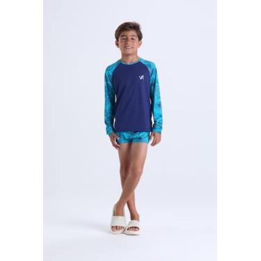 Imagem de Conjunto Moda Praia Masculino Infantil Folhagens - VIDA COSTEIRA, Azul