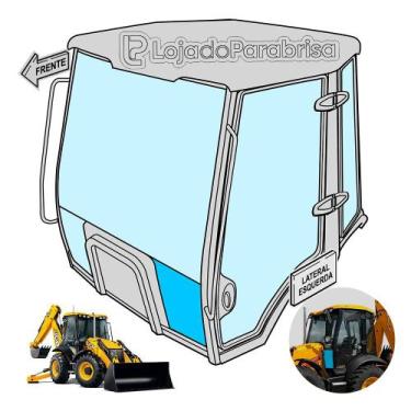 Imagem de Vidro Frontal Inferior Esquerdo para Retroescavadeira JCB 4CX - Código