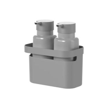 Imagem de Conjunto dispensers 500ml e organizador flow chumbo - ou