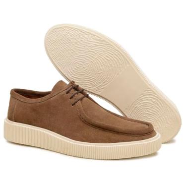 Imagem de Turunelli Calçados Sapato Masculino Orvieto, Couro Camurça, Palmilha em Gel Anatômica, Forro em Couro, Solado Leve, Casual e Elegante, Numeração 37-45 (Taupe, BR, Adulto, Numérico, 42)