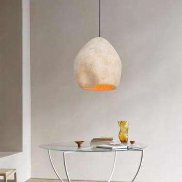 Imagem de Luminária pendente branca E27 Base japonesa Luminária suspensa Quarto Cabeceira Sala de jantar Lustre, Decoração moderna