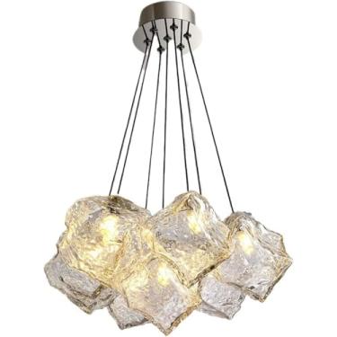 Imagem de Lustre Bola de Cristal Lustre Moderno Pendurado Vidro Pendente Luzes para Sala de Jantar Regulável LED Redondo Lustre de Teto para Entrada Hall de Entrada Quarto Cozinha Ilha Sala de Estar,