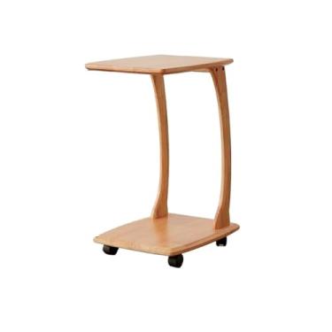 Imagem de Mesa de centro pequena mesa de centro móvel de madeira maciça para casa, sala de estar, tipo pequena mesa com rodas, mesa de centro, mesa de cabeceira, quarto, mesa de canto, mesa de chá moderna