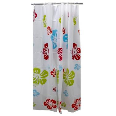 Imagem de Casita Cortina para Box com 12 Ganchos, Estampas Sortidas, 180 x 180 cm, Diversos Designs Marinhos, Florais e Geométricos, Para Banheiro (Floral)