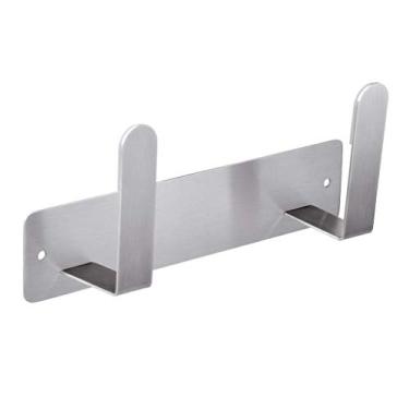 Imagem de Organizador de tampa de prateleira de armazenamento de louça organizador de tampa de aço inoxidável montado na parede armazenamento de cozinha suporte de panela sem perfuração (cor: prata tamanho: 20