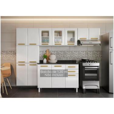 Imagem de Armário de Cozinha Compacta Telasul Ágata 11 Portas de Aço, Branco