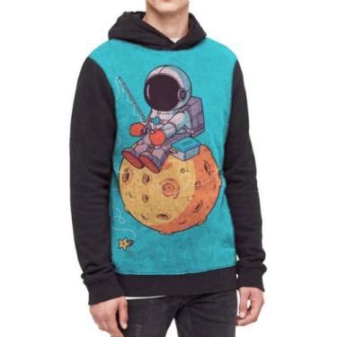 Imagem de Moletom Com Capuz Astronauta Lua Ref:90 - smoke, Preto, GG
