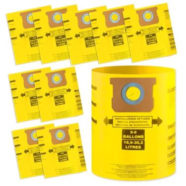 Imagem de Gudotra 10 pacotes tipo H 90671 sacos de aspirador de pó de substituição para Shop-Vac 5-8 galões saco de coleta de poeira peça de substituição 90671 9067100 90661 906-61 9066100 saco de filtro