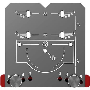 Imagem de WM Localizador de perfuração de dobradiça de liga de alumínio de alta precisão 35 mm Guia de broca de dobradiça portátil para dobradiças de armário de porta QUWUMGD (1, cinza)