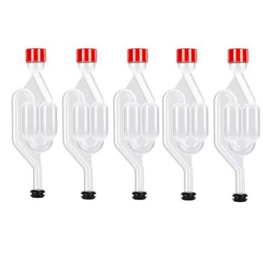 Imagem de Válvula De Retenção De Câmara De Ar Em Forma De S, Válvula De Vedação De Fermentação Com Ilhós Para Fabricação De Vinho E Cerveja, Rolha De Câmara De Ar De Plástico Com Bolhas(5pcs with Grommets)