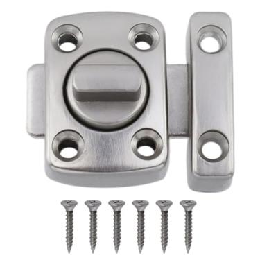 Imagem de Geesatis 1 pacote com trava de parafuso rotativo de dupla face, trava de portão de segurança para animais de estimação, travas de armário e móveis, trava de porta de armário de janela de banheiro com