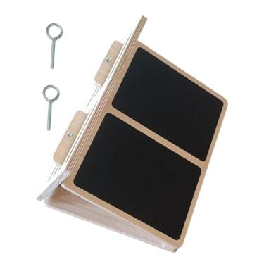 Imagem de oshhni Placa inclinada para alongamento da panturrilhamento agachamento de cunha dobrada de madeira anti -deslizamento bezerro de bosques da placa de, Preto