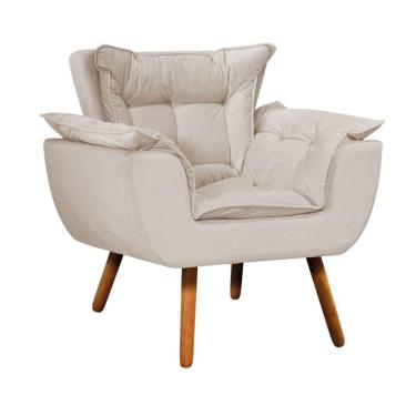 Imagem de Poltrona Odisseia Suede Pés Palito - D`Rossi