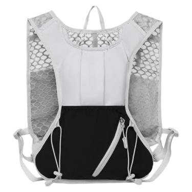 Imagem de Generic Colete de hidratação para corrida, leve, multiuso, à prova d'água, durável, masculino e feminino, com tiras refletivas, mochila para caminhada, Cinza Preto