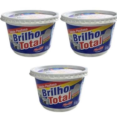 Imagem de Kit 3 Brilho Total Pote Limpa Alumínio Panelas Pratas 500gr - fuzetto